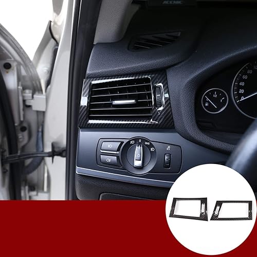 YIWANG Cubierta de salida de aire acondicionado lateral de fibra de carbono ABS para BMW X3 F25 2011-2017, X4 F26 2013-2017 accesorios de coche de