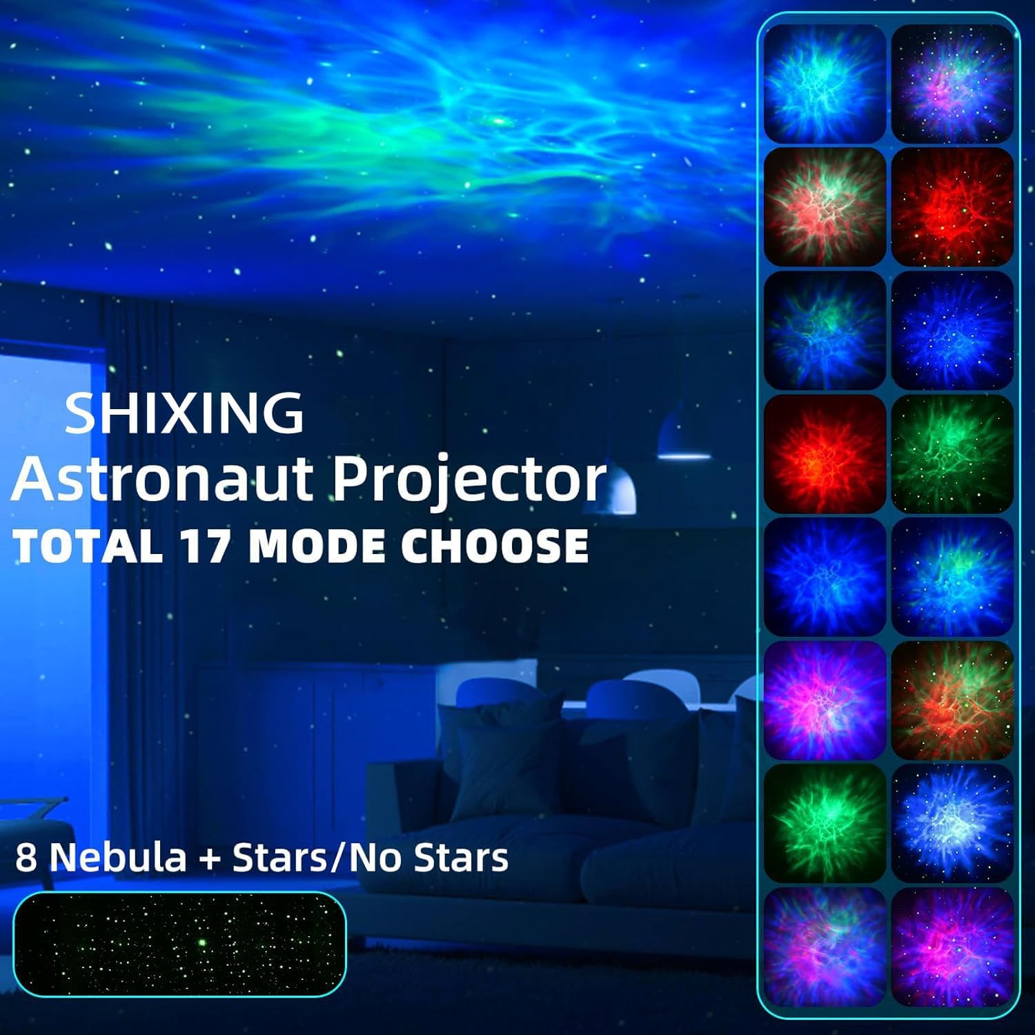 Astronaut Galaxy Projector LED Night Lights for Kids,Nebula Ceiling Lamp Star Light Nightlight Kids for Room Deco with Timer and Remote - Image 2