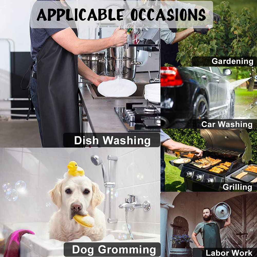 Delantal de PVC resistente a los productos químicos, delantal unisex de vinilo impermeable para lavar platos, aseo de perros, limpieza de peces