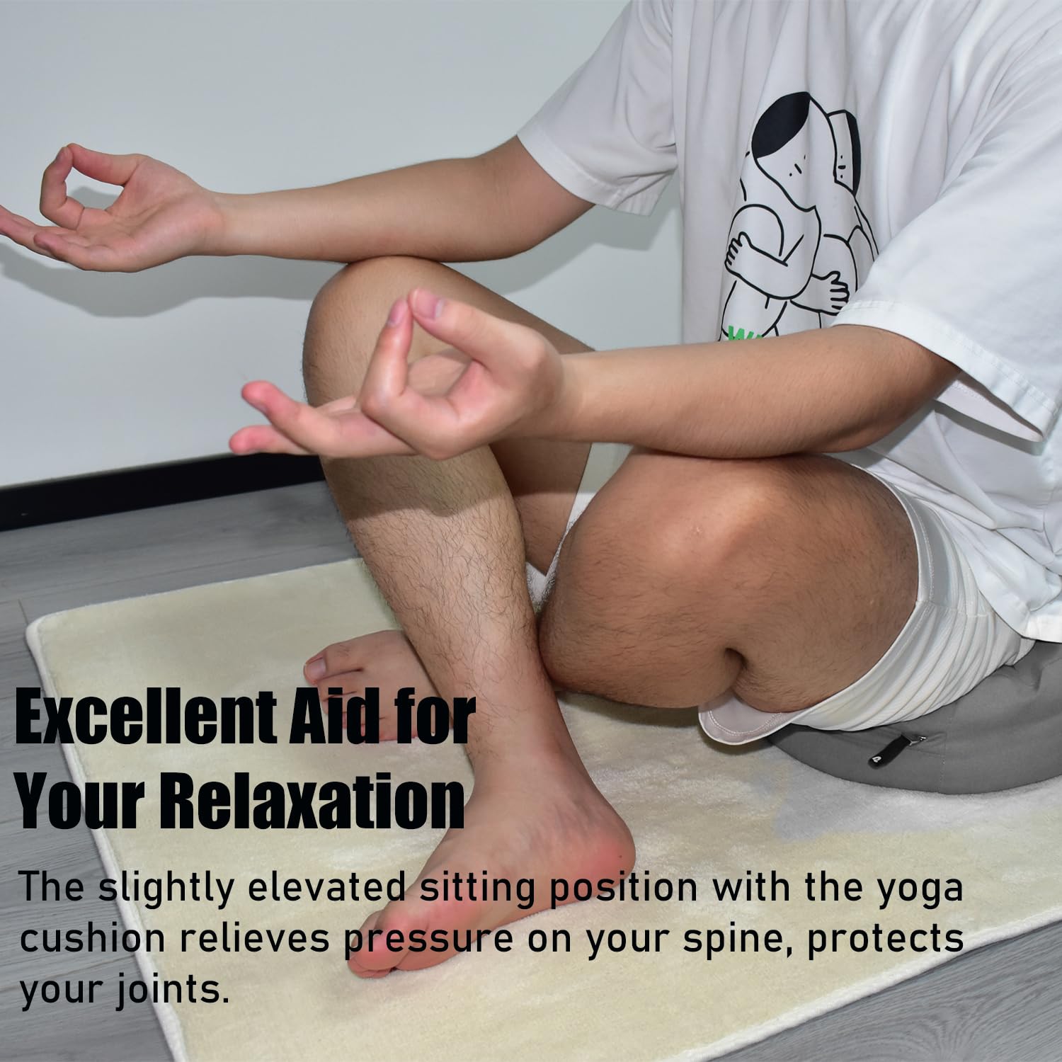 Senston Cuscino Yoga per Meditazione e Yoga, Comodo Cuscino Rotondo da Meditazione Cuscino Yoga per Rilassamento e Meditazione