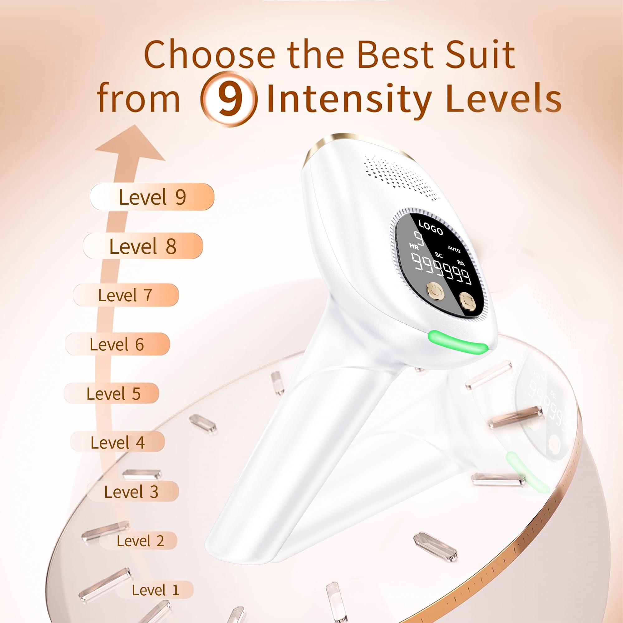 Épilateur Lumière Pulsée (IPL) Glattol - 3 Fonctions, 9 Niveaux - Pour Jambes, Bras, Visage (Neuf)