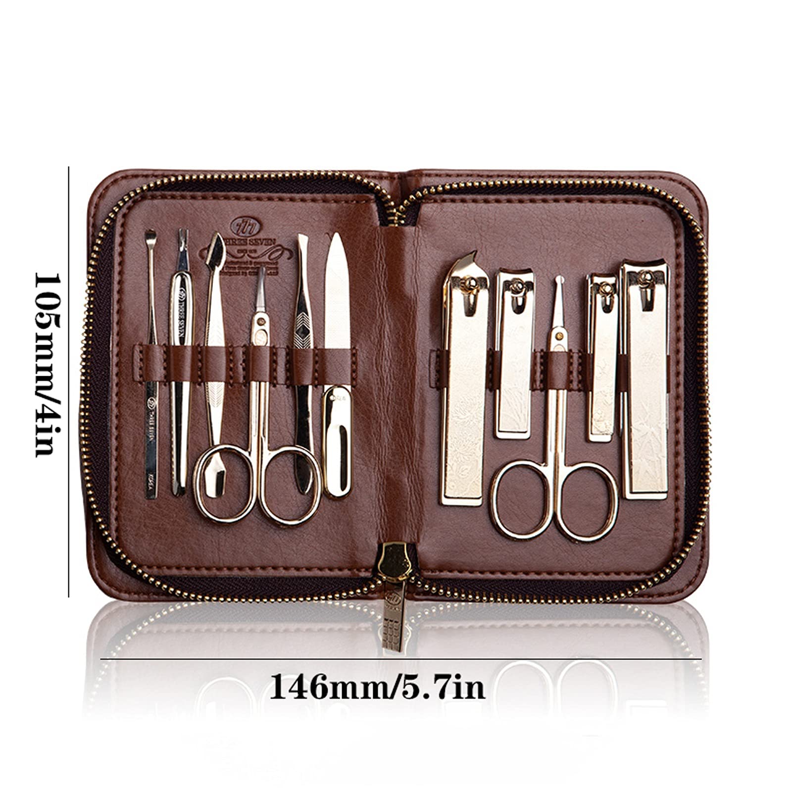 Zestaw do manicure, obcinacz do paznokci dla dorosłych, zestaw do paznokci ze stali nierdzewnej 11 w 1, z pęsetą i nożyczkami, profesjonalny zestaw do manicure, zestaw do pielęgnacji z trymerem do