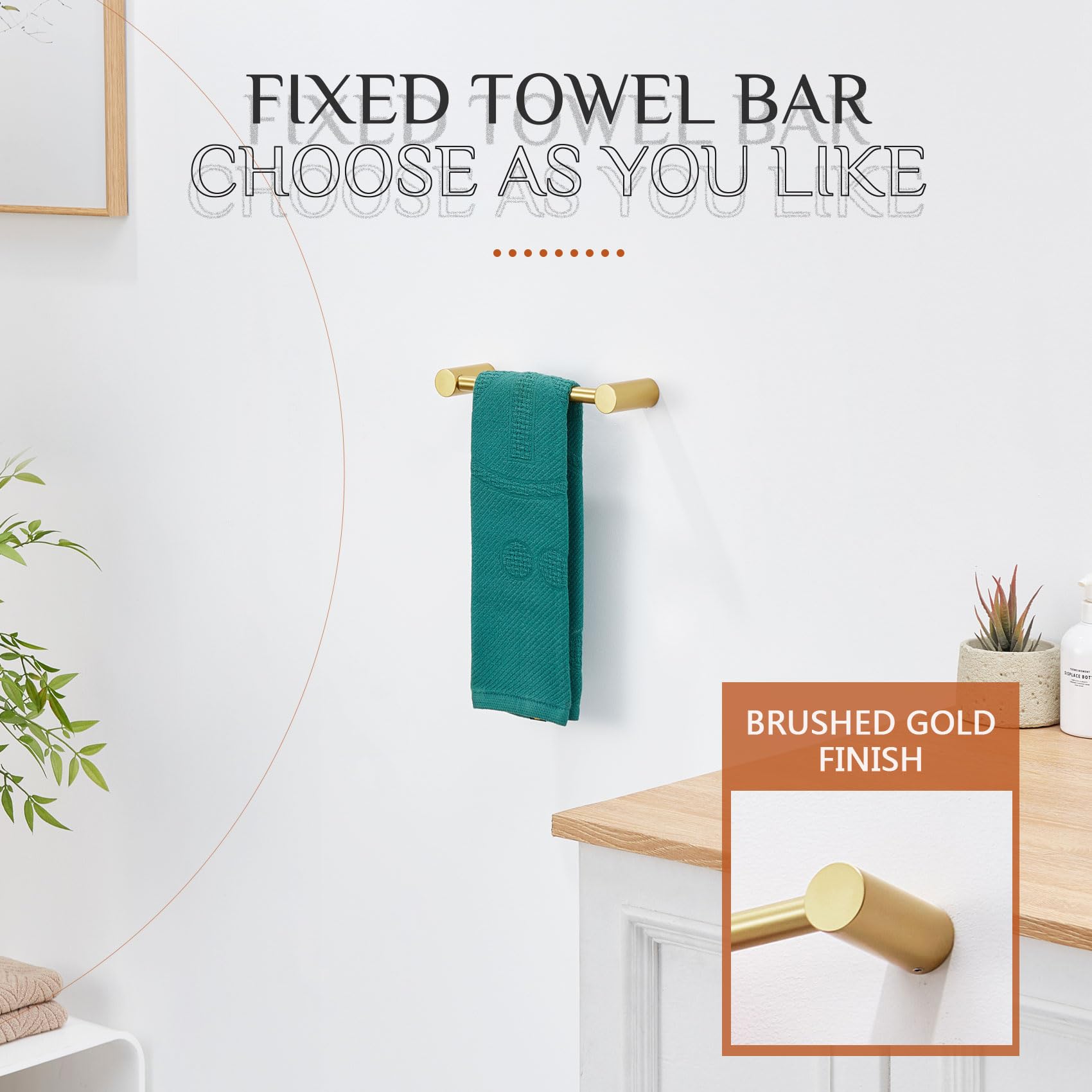 Brushed Gold Towel Ring - Modern Bathroom Hardware -3