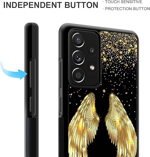 Miniatura 4 de CARLOCA Funda compatible con Samsung Galaxy A53 5G, fundas doradas con alas de ángel para Samsung Galaxy A53 5G, diseño gráfico de moda, a prueba de