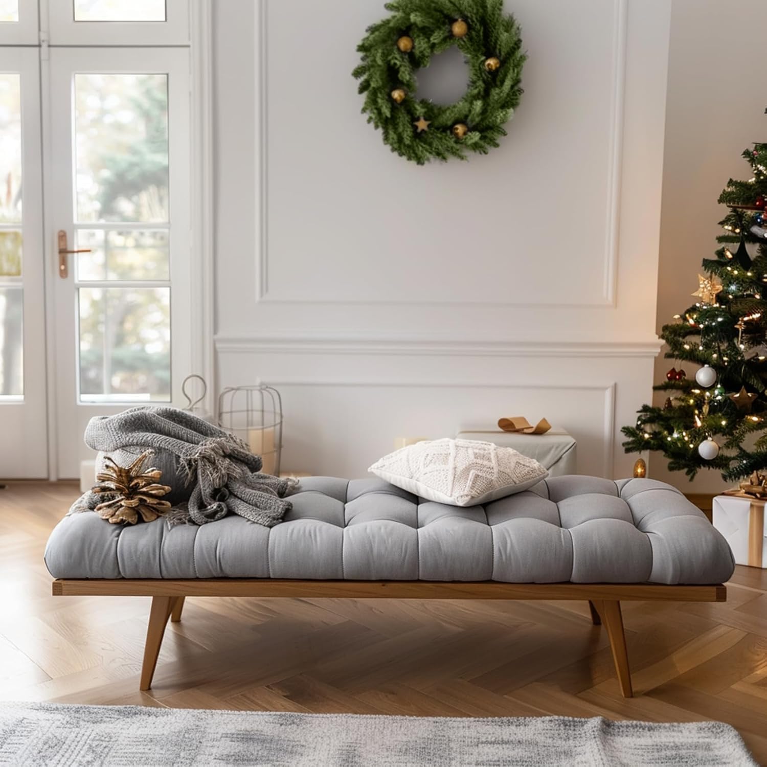 ROFIELTY Bankauflage nach Maß, Outdoor & Indoor | High Resilience Memory Foam, Anti-Rutsch, Sitzkissen, Sitzpolster, Bierbankauflagen