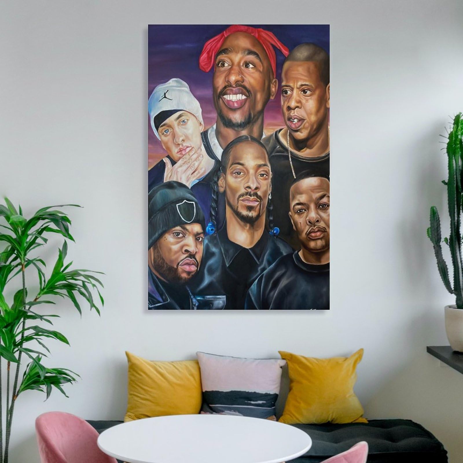 Poster con stampa artistica da parete, motivo: cantante rap, hip hop, tutte le stelle, poster da appendere, decorazione per la famiglia, 40 x 60 cm
