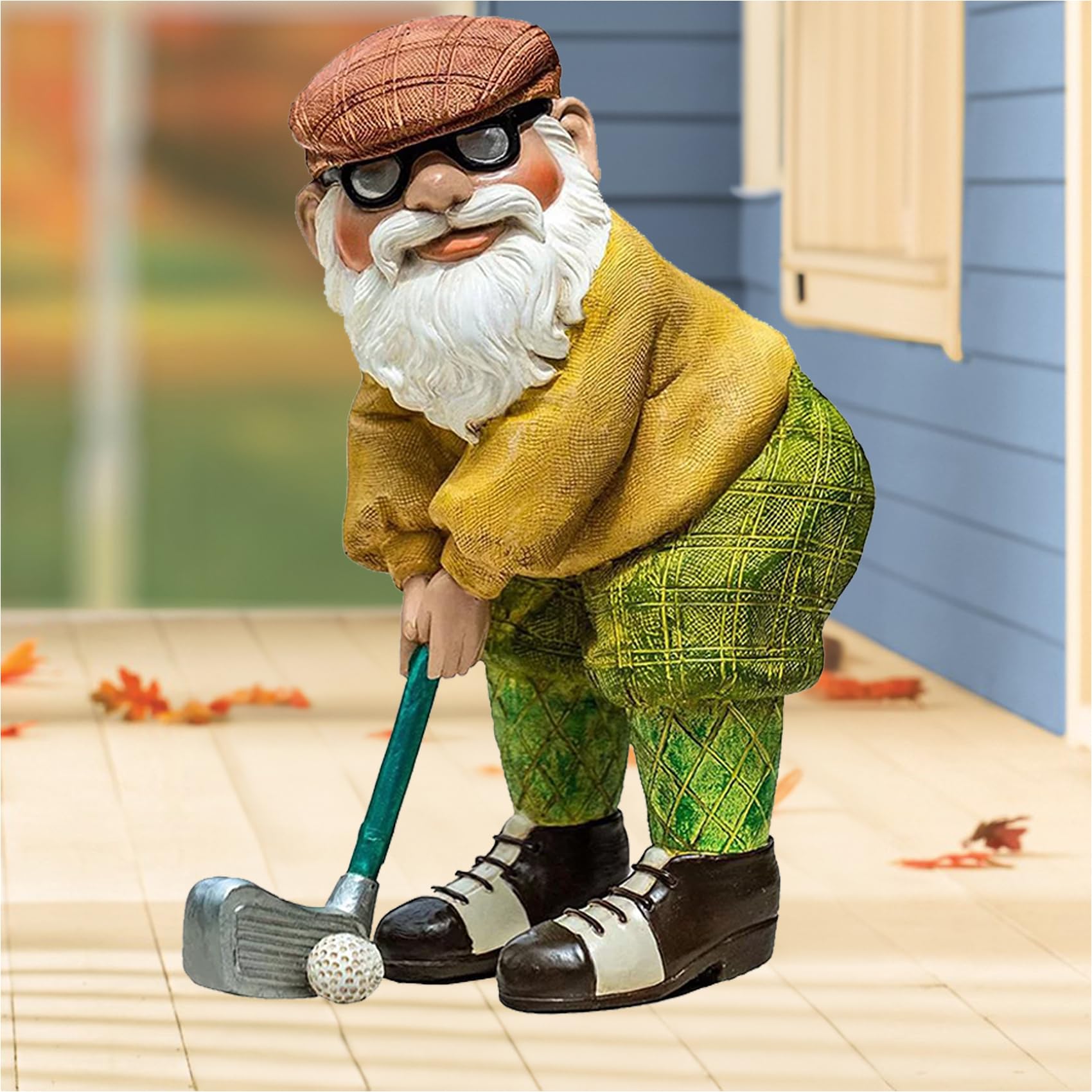 Photo 1 of Elenon Golf Gnome Garden Statue Decorative, Adorable Flower Bed Decor Gnome Outdoor Decor, Funny Yard Patio Art Decor Dwarf Sculptures Table Ornament