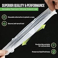 Vista 19 de Tapas elásticas de silicona reutilizables para almacenamiento de alimentos en el refrigerador, fundas elásticas resistentes al calor, tazas, latas