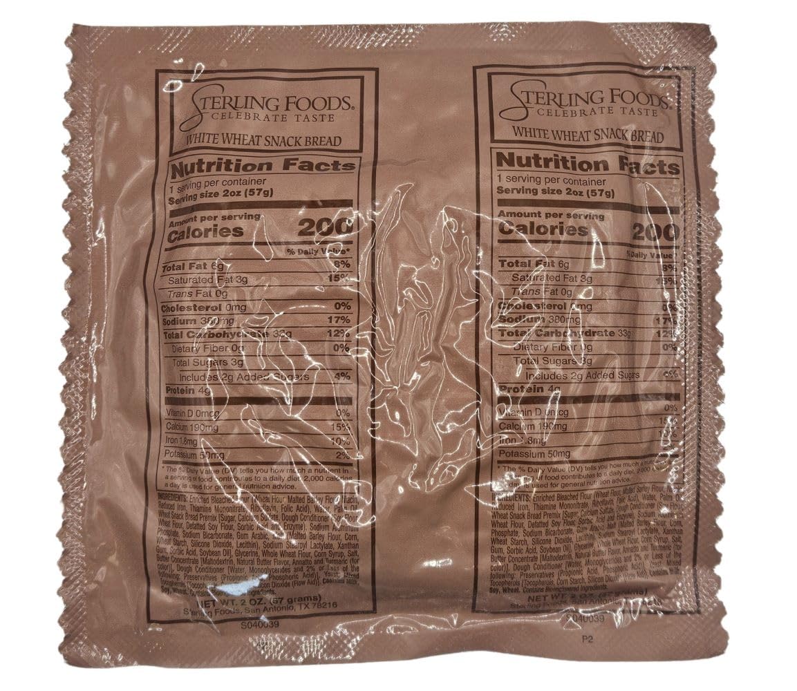 MRE (Meal Ready to Eat) BREADS - Authentic USGI US Military Ration Components - Many Bread Options to Choose from - Available in 3,6,12,24,48 and 100