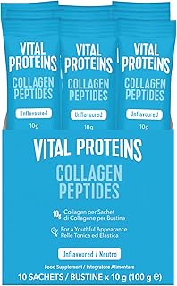 Vital Proteins Collagen Peptides 10 Sachets x 10g – Reine Kollagen-Peptide – schöne Haut, Haare & Nägel – geschmacksneutral – optimal löslich – hydrolysiertes Kollagen Typ 1 & 3