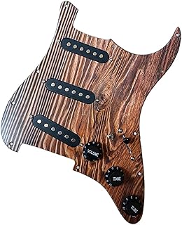 Loaded Prewired SSS Wood Grain Pickguard Set Multifunction Black Singel Coil Pickups For Guitars guitar pickguard pickup