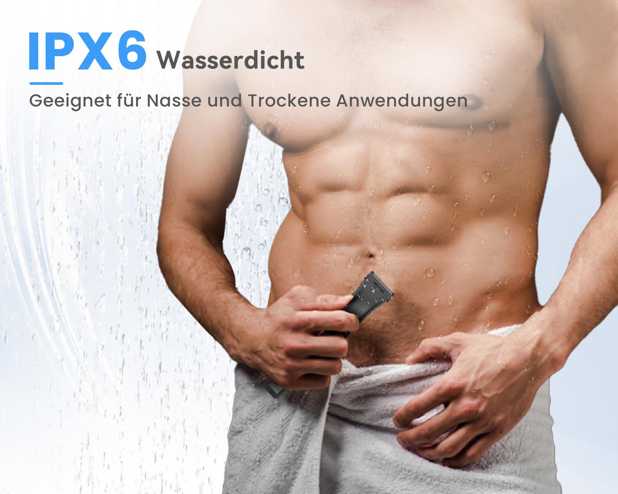 MAXGROOM 3-in-1 Körperrasierer Herren IPX6 Wasserdicht Nass Trocken Elektrischer Rasierer Trimmer Body Groomer