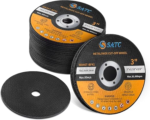S SATC Grinder Wheel 25 PCS Cut Off Wheels 3 Inch Cut Off Wheel 3" x1/16 x3/8" Fits Any Angle Grinder Air Tool