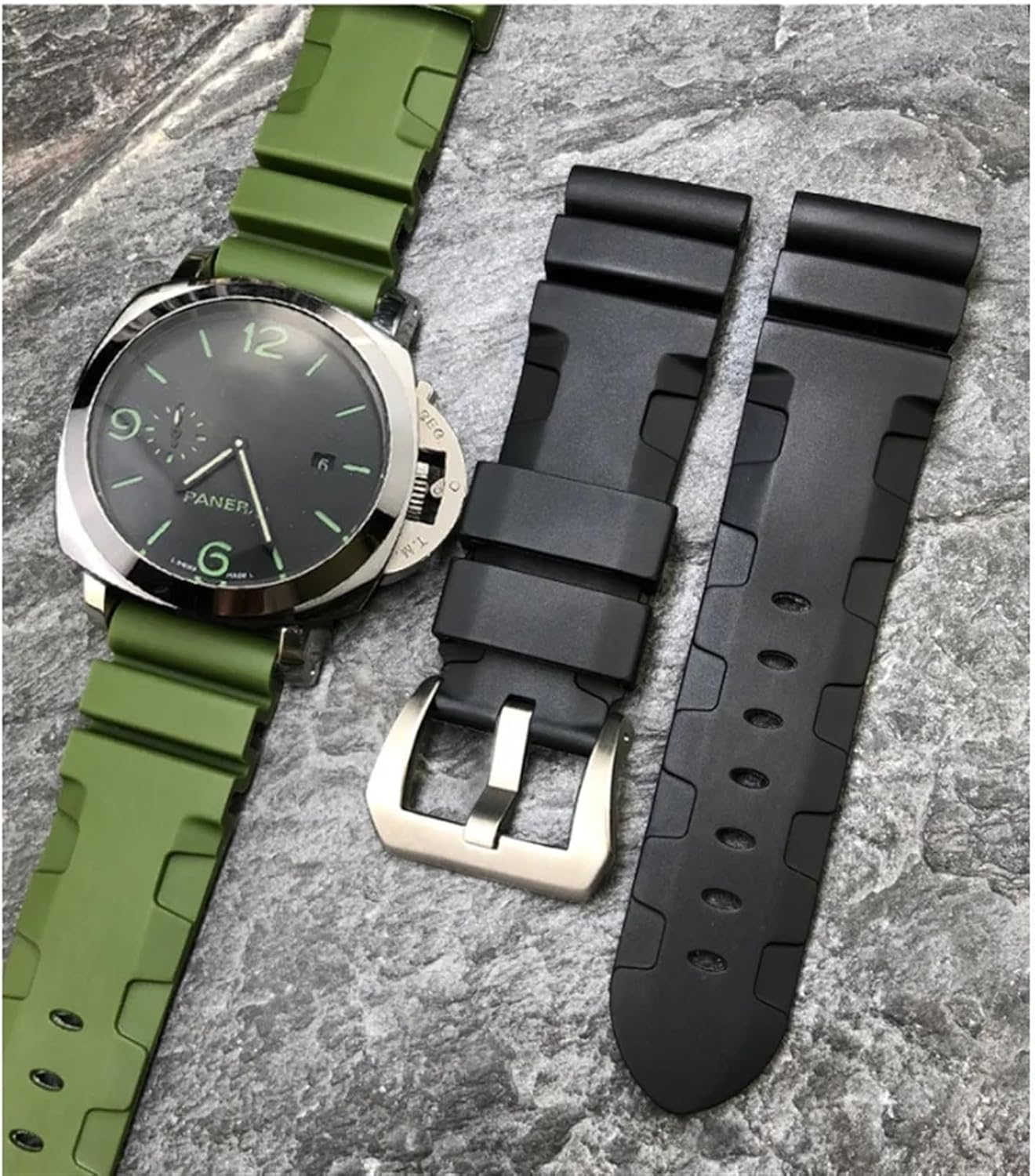 26mm 24mm Nature Rubber Watchband Fit for Panerai PAM Silicone Red Blue Watch Strap Waterproof Bracelets Tools