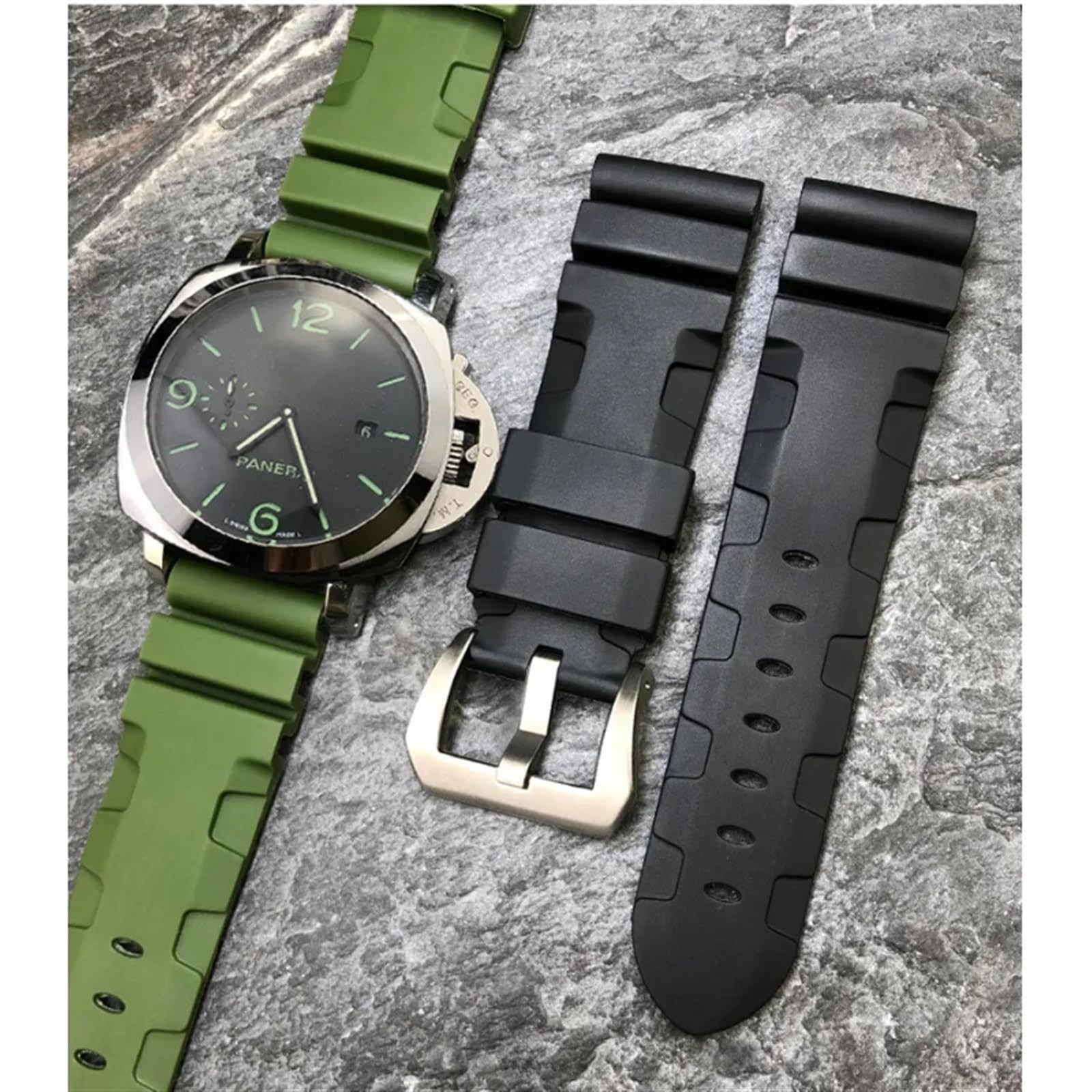 Cinturino in gomma naturale da 26mm 24mm adatto per Panerai PAM cinturino per orologio in silicone rosso blu impermeabile strumenti per braccialetti