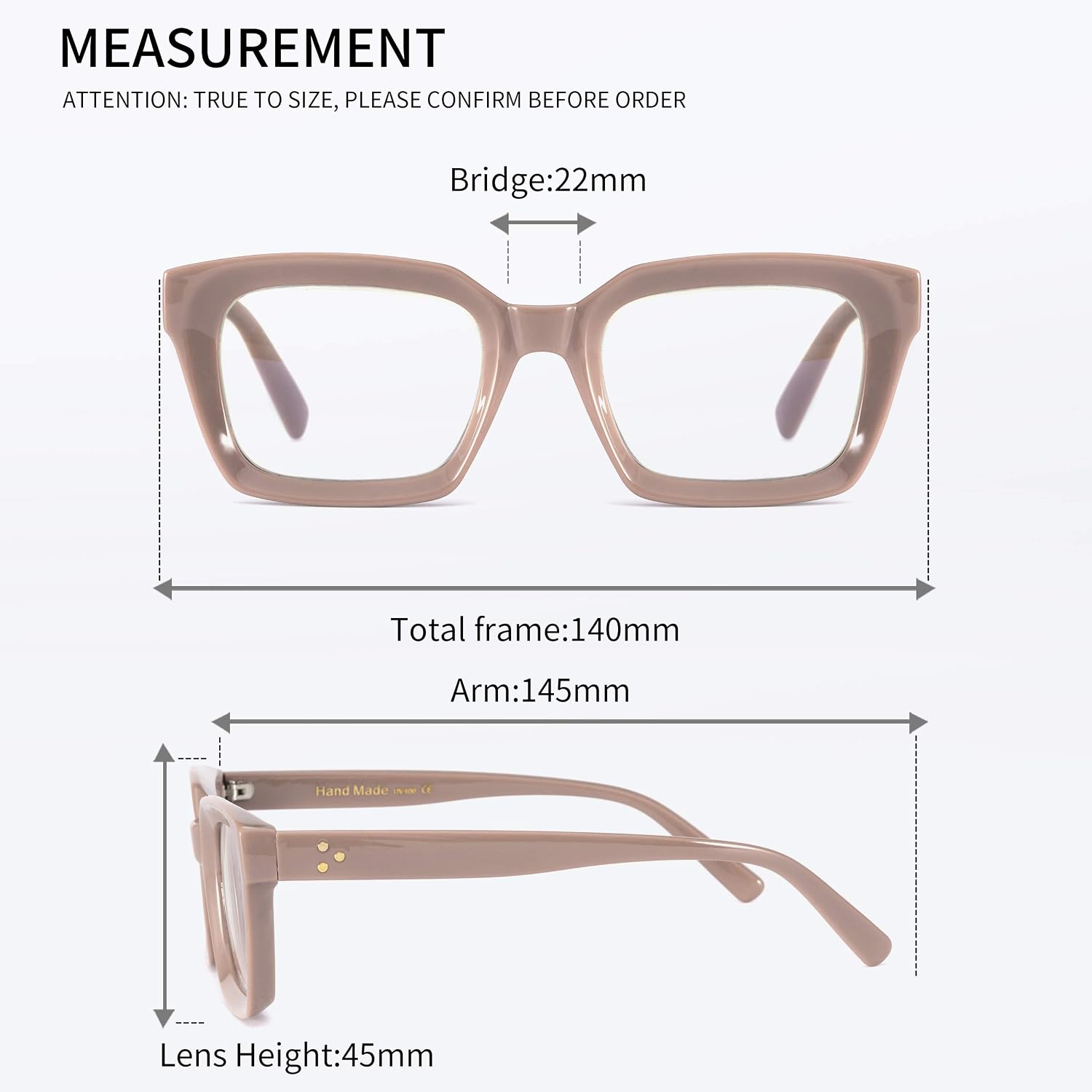 Alsenor Retro Style Oversized Eyeglass Frames Square Reading Glasses Blue Light Blocking Computer Reader Eyeglass (Coffee, 1.0 x)