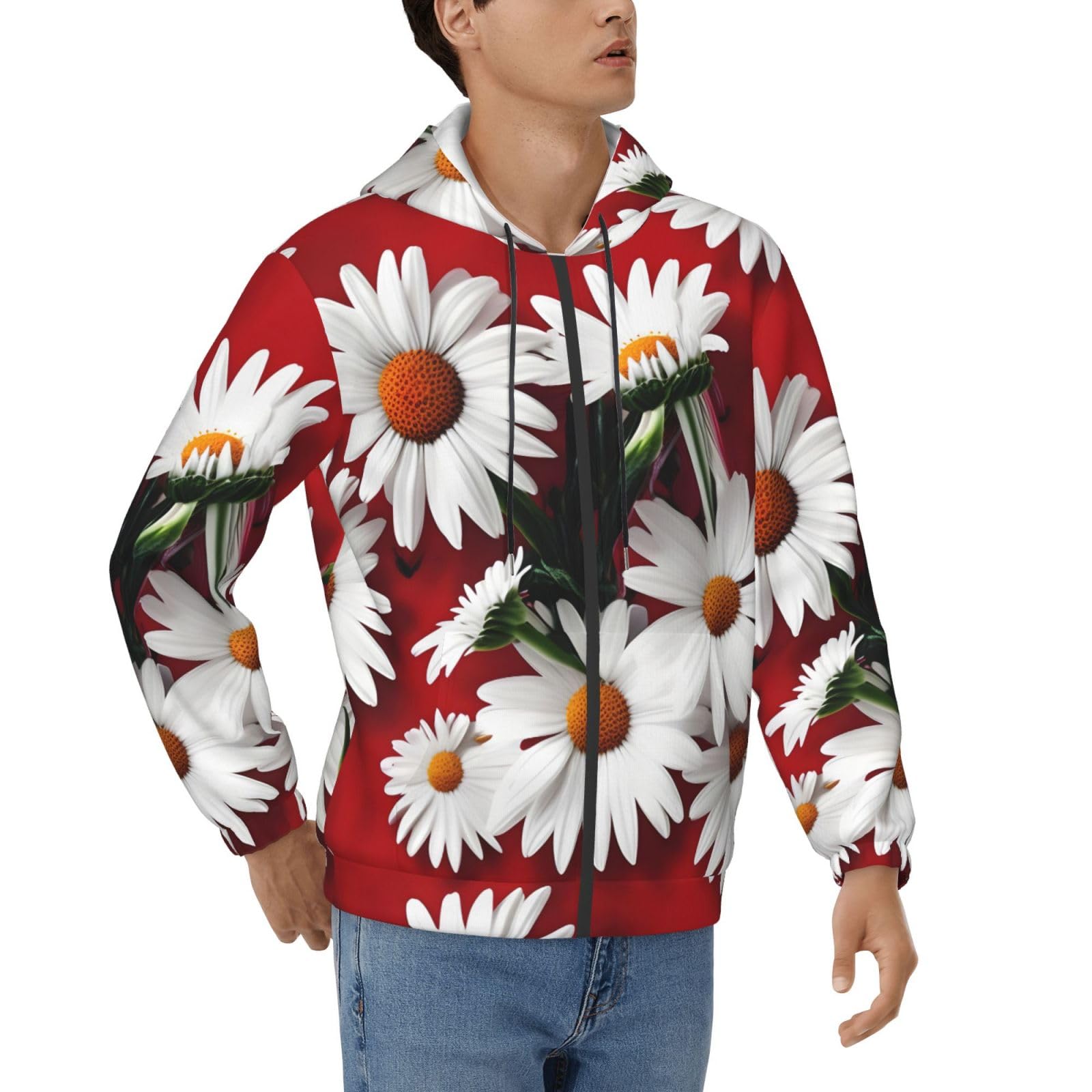 Sweat à capuche marguerite homme pull doux isolant pour l'hiver et l'automne - 8