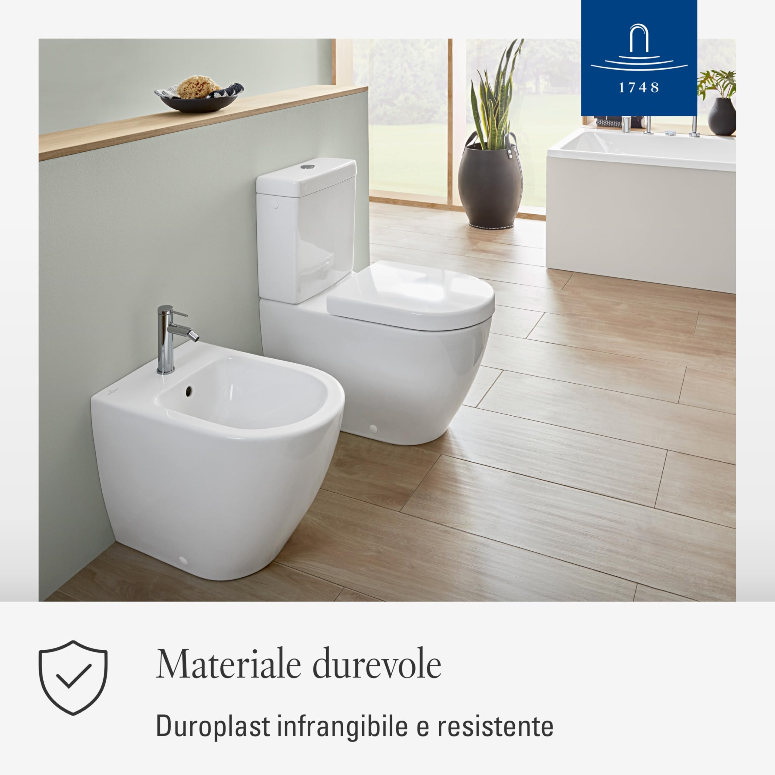 Villeroy & Boch Subway 2.0 copriwater - tavoletta wc bianca con QuickRelease - copriwater removibile - sedile per wc in Duroplast - coperchio per water extra largo, forma a D - ricambio originale