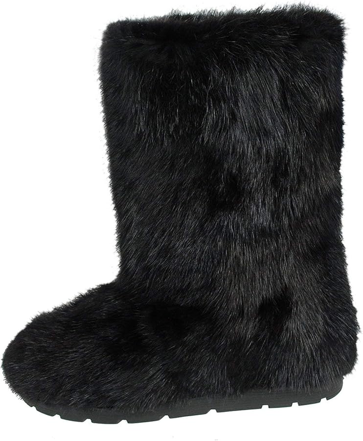 Amazon.com: Black/Brown Muskrat Fur Boots for Women, Model Mink