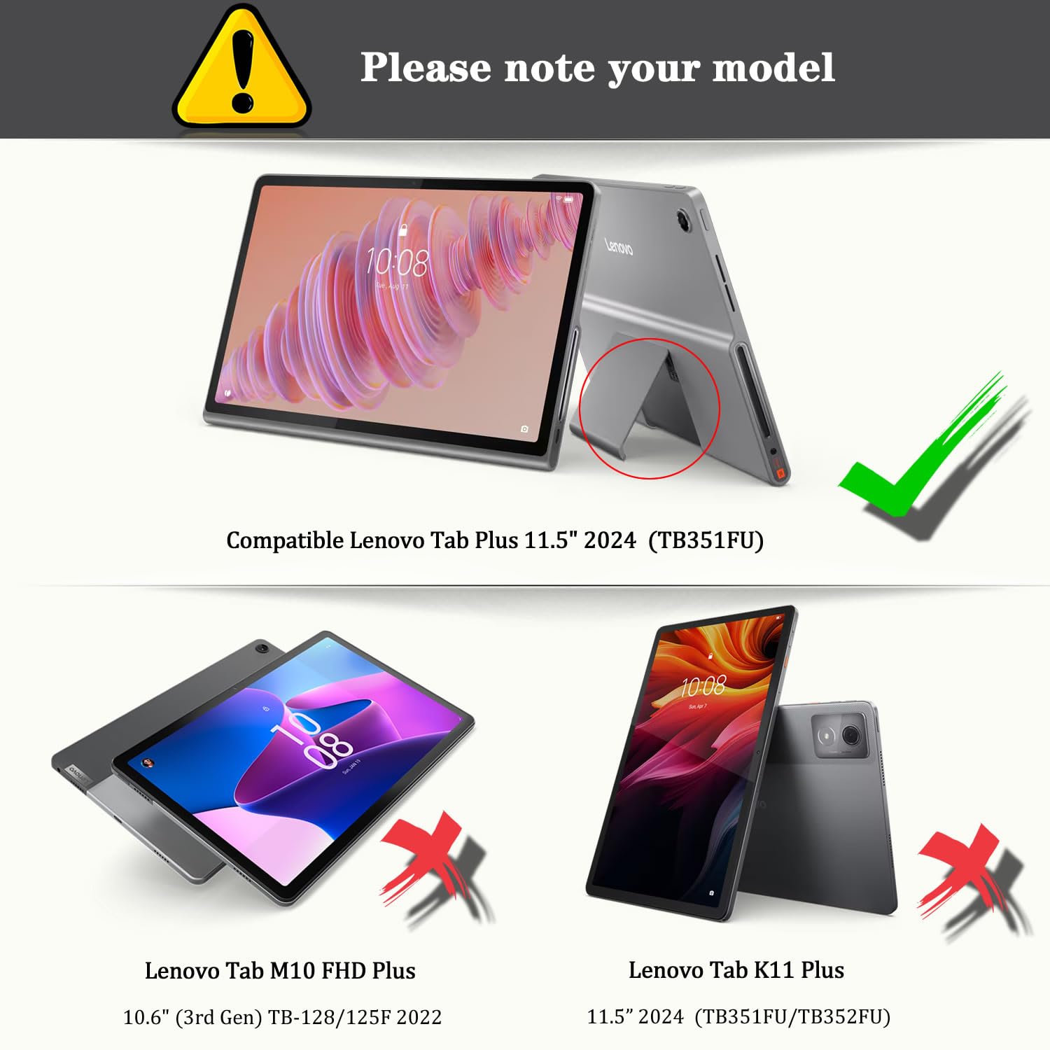 Custodia Fintie Per Lenovo Tab Plus 11.5" (TB351FU) 2024 - Leggera In Pelle Sintetica