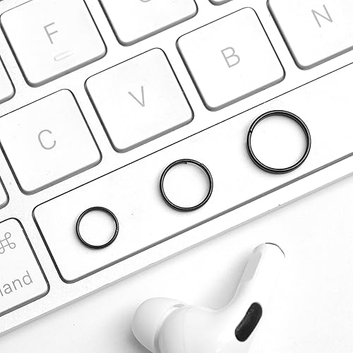 Miniatura 5 de 200 piezas de mini anillo de salto dividido de 0.315 pulgadas con doble bucles, pequeños anillos redondos de metal negro, conectores para hacer