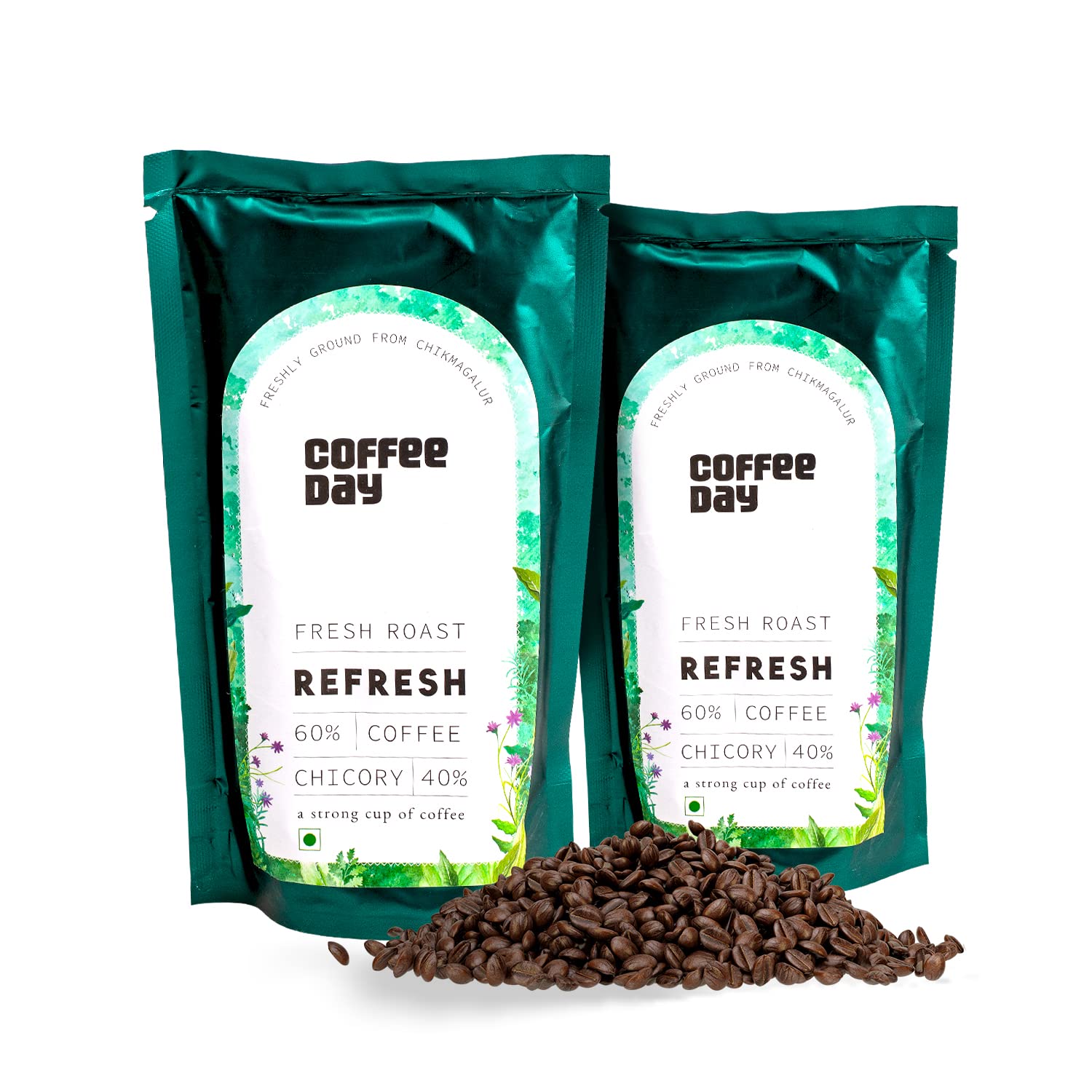 Cafe Coffee Day - Refresh 200 Gm Each (Pack Of 2)|Filter 60% Coffee & 40% Chicory, Medium To Dark Roast|South Indian Filter|Freshly Roasted Ground - Bag