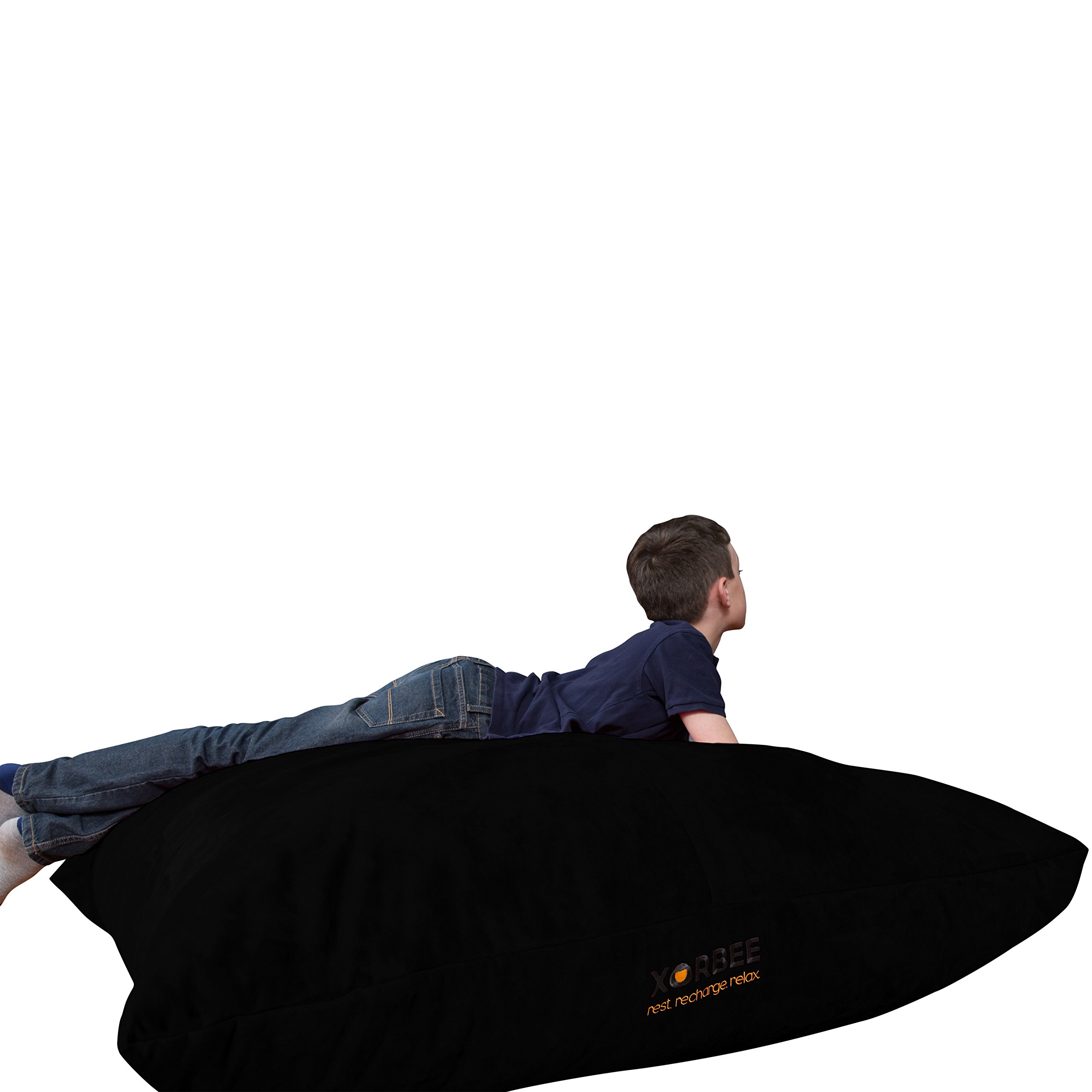 5-Foot Foam-Filled Pillow in Microsuede Pitch Black