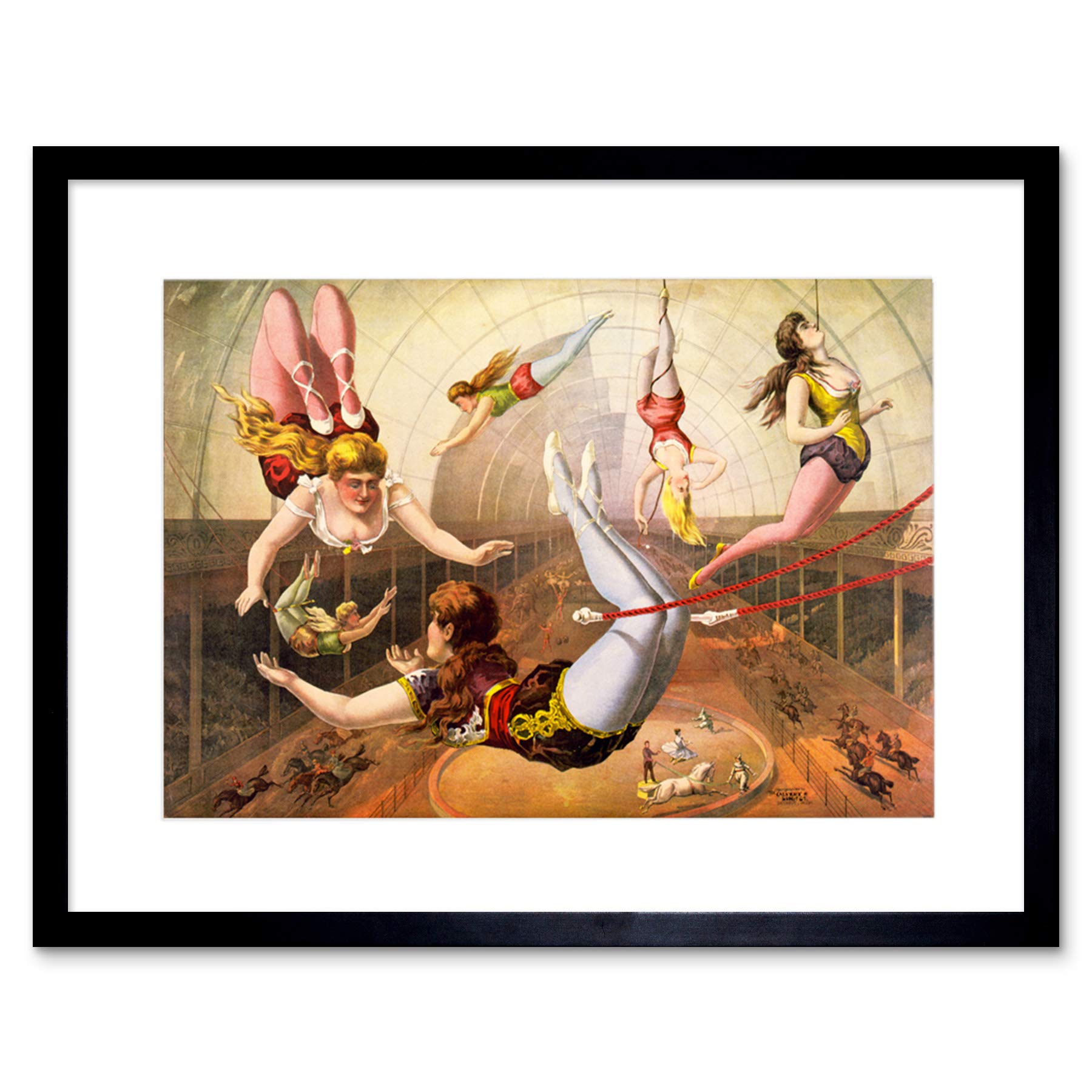 Wee Blue Coo Paintings Cultural Circus Acrobat Trapeze Act Usa Framed Art Print B12X9767