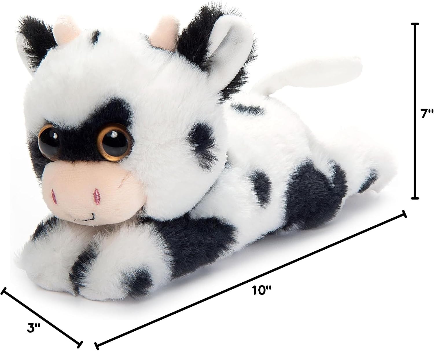 The Petting Zoo Cow Stuffed Animal Plushie Slap Bracelet, Gifts for Kids, Slapstix Wildlife Animals, Cow Plush Toy, 10 inches
