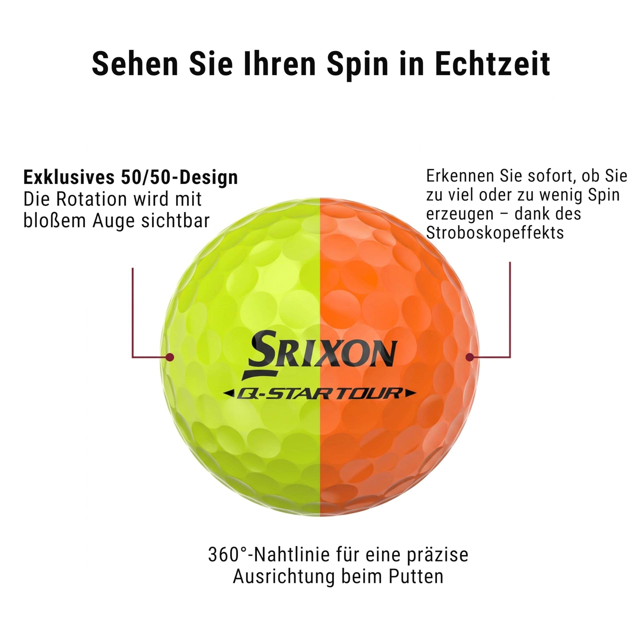 Srixon Q-Star Tour Divide – Zweifarbige Urethan-Golfbälle, Ideal für Damen | Weiches Schlaggefühl, optimierte Weite | FastLayer Core mit 74 Kompression | Geschenkidee für Golfer | 12er-Pack