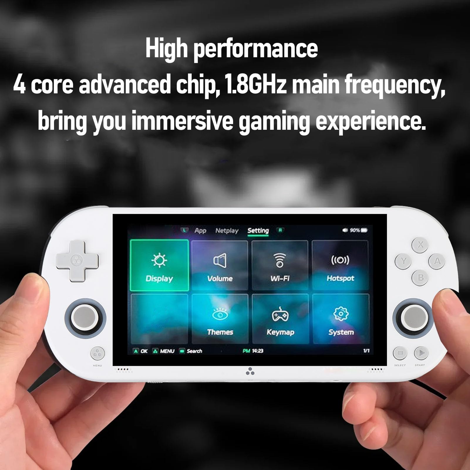 Dpofirs Konsola Gier Retro-ekran IPS 4,96 Cala, Bateria 5000 MAh, 28 Obsługa Emulatorów, Wbudowana Karta Pamięci 64 GB, dla, Gier w Drodze (WHITE)