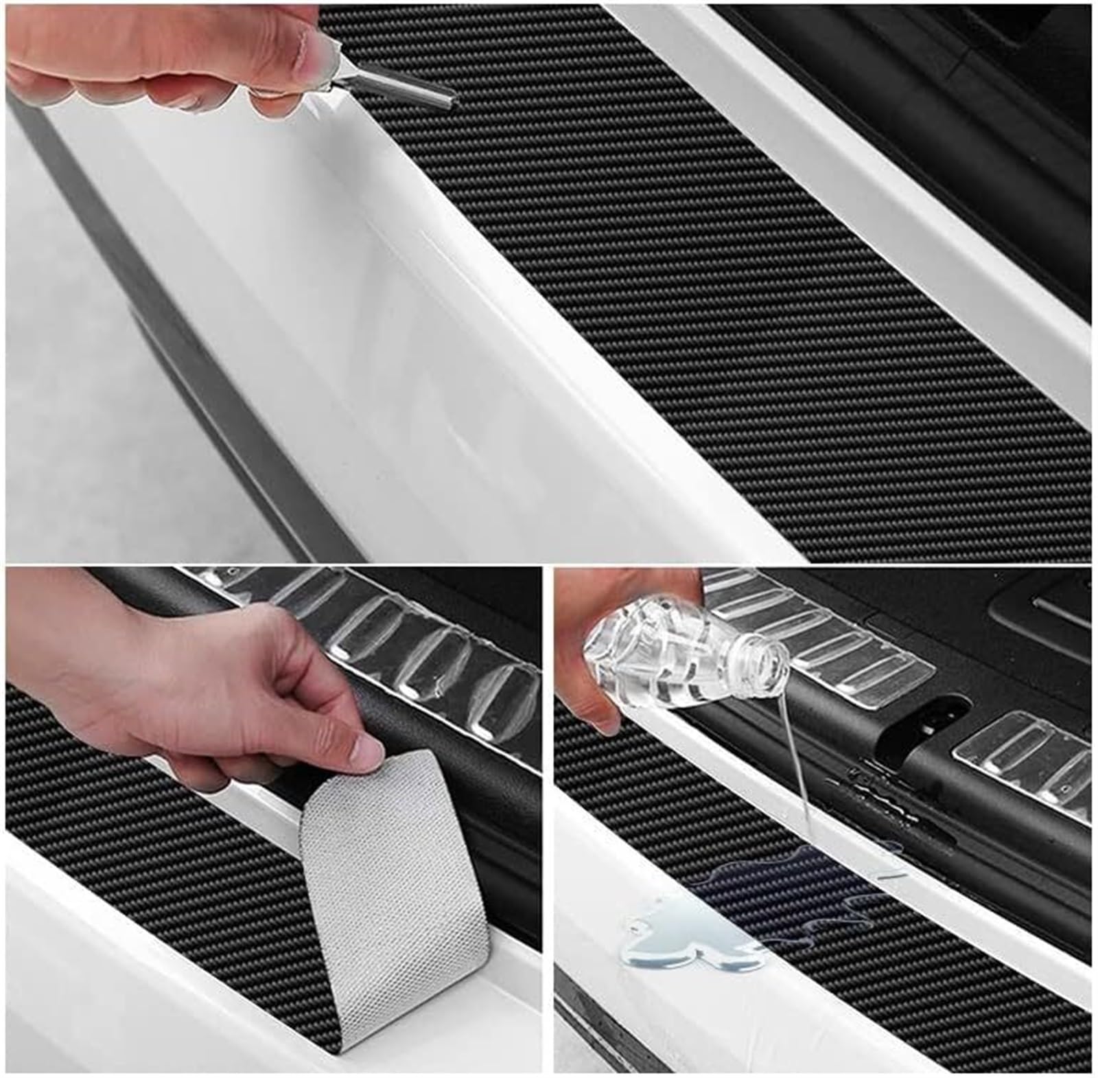 Auto-Kofferraumschutz Auto Hinten Stamm Schutz Für Peugeot 5008 Carbon Fiber Protector Kofferraum Platte Film Leder