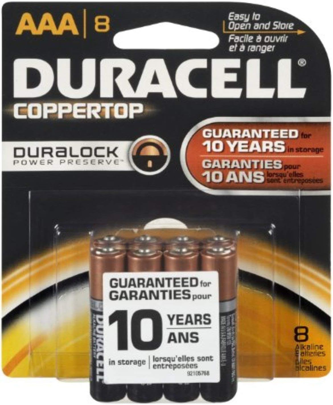 Duracell Coppertop AAA Alkaline Batteries 1.5 Volt 8 Each (Pack of 3)