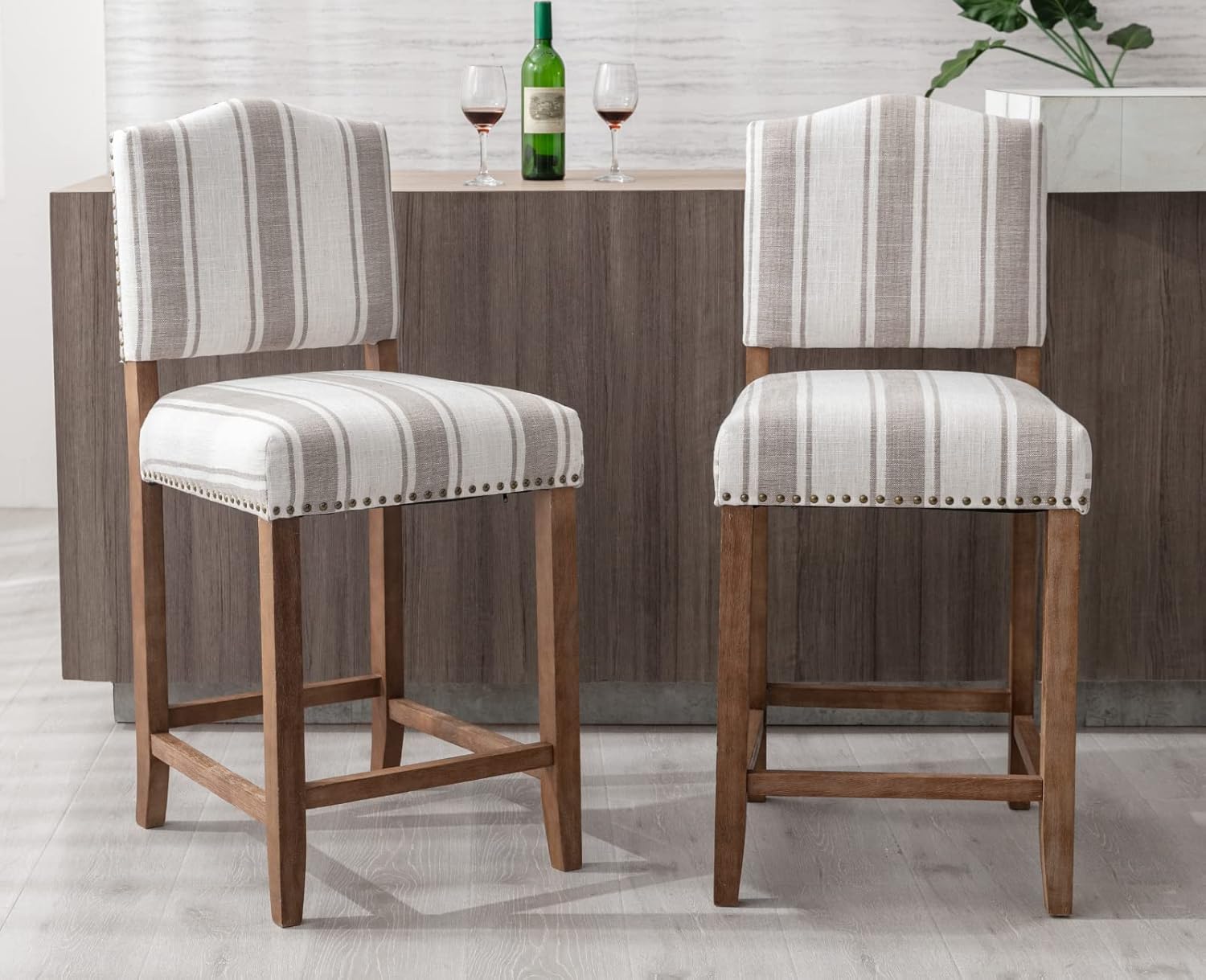 CIMOTA Counter Height Bar Stools Set of 2 Farmhouse Bar