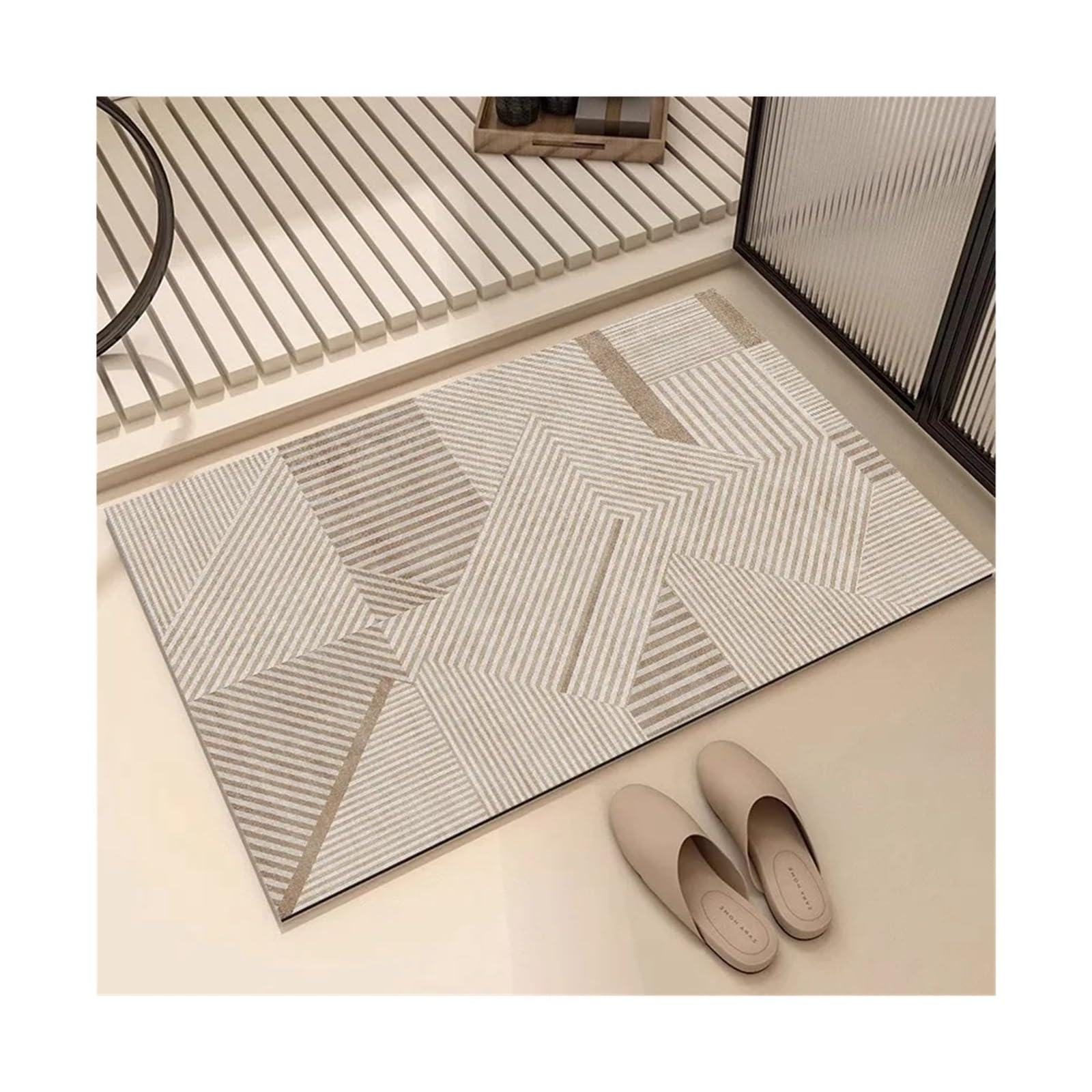Tapis en boue de diatomées Mandy style minimaliste pour entrée de maison