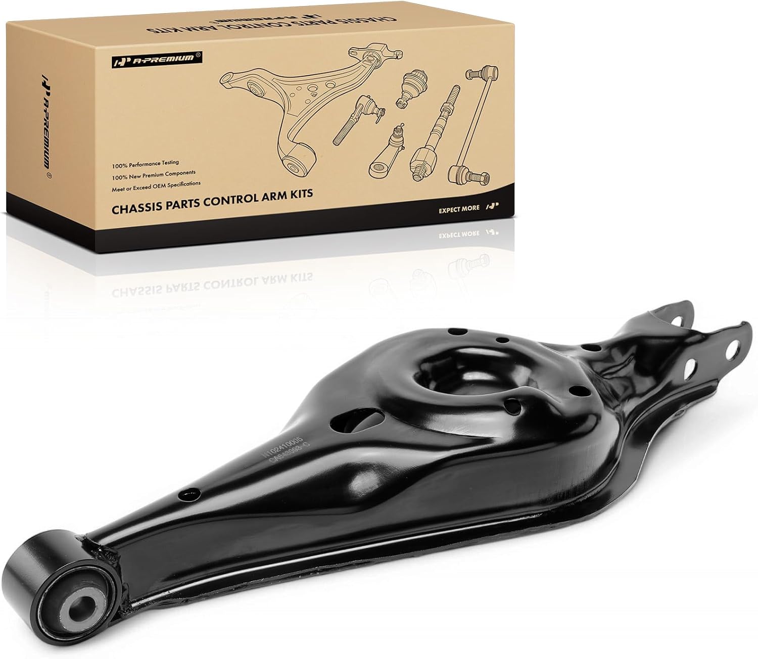 A-Premium Rear Lower Control Arm, with Bushing, Compatible with Ford Explorer 2011-2019, Taurus 2010-2019, Flex, Police Interceptor Sedan Utility, Special Service Police Sedan & Lincoln MKS, MKT