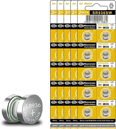 Paquete de 50 baterías de reloj SR936SW 394, repuesto AG9, SR45, SG9, LR45 LR936 G9 194 1.55V pilas de botón alcalinas
