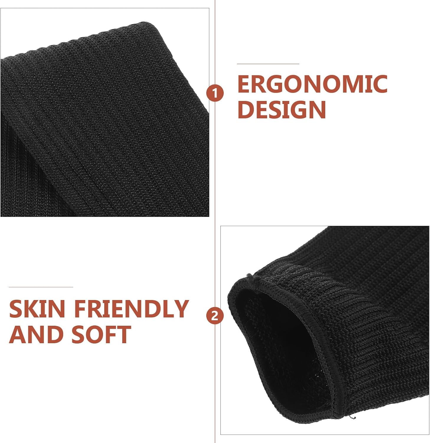 2pcs Black Anti-cut Arm Sleeves Protective Arm Covers with Steel Wire Reinforcement, Cut Resistant Gardening Sleeves for Outdoor Work and Industrial Safety