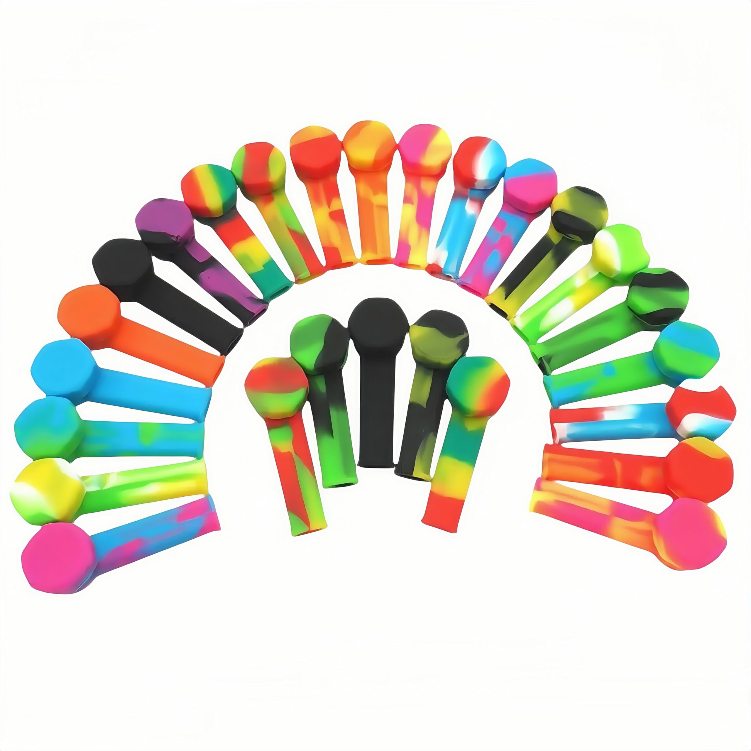 Silicone Smoking Pipe Mini Colorful with Metal Bowl for Adults in Leisure Time Odor Resistant and Easy to Clean (5Pack) 