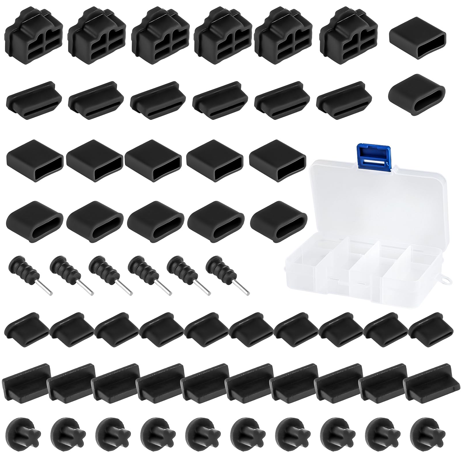Set 36 Tappi Antipolvere USB MAEXUS: Per USB-C, Micro USB E USB-A In Silicone