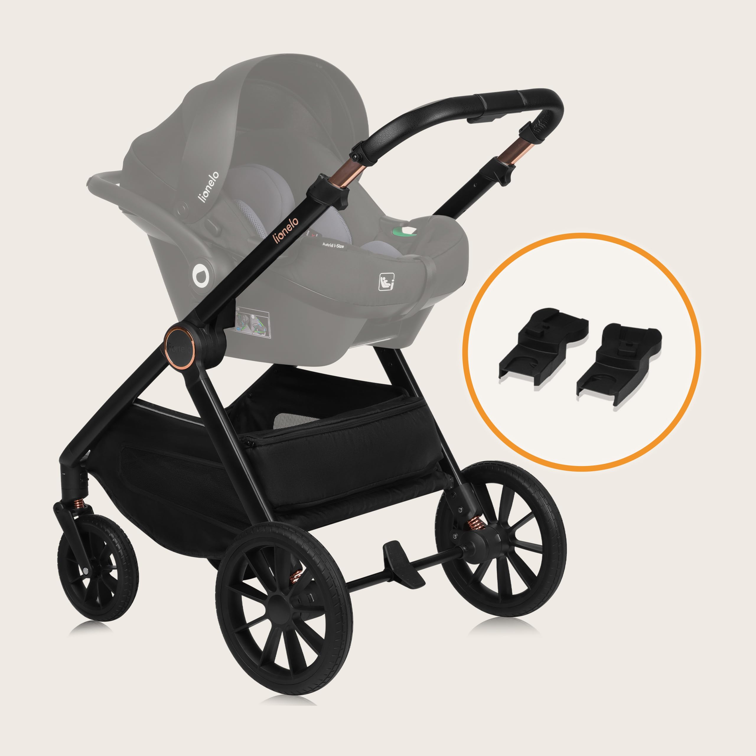 LIONELO LAYLA 2 w 1 Wózek Spacerowy Dziecięcy 0-48 miesięcy do 22 kg Gondola do 9 kg, Regulacja Oparcia i Podnóżka, AiryDots, Obrotowe Koła PU 360o Pełna Amortyzacja Budka XXL