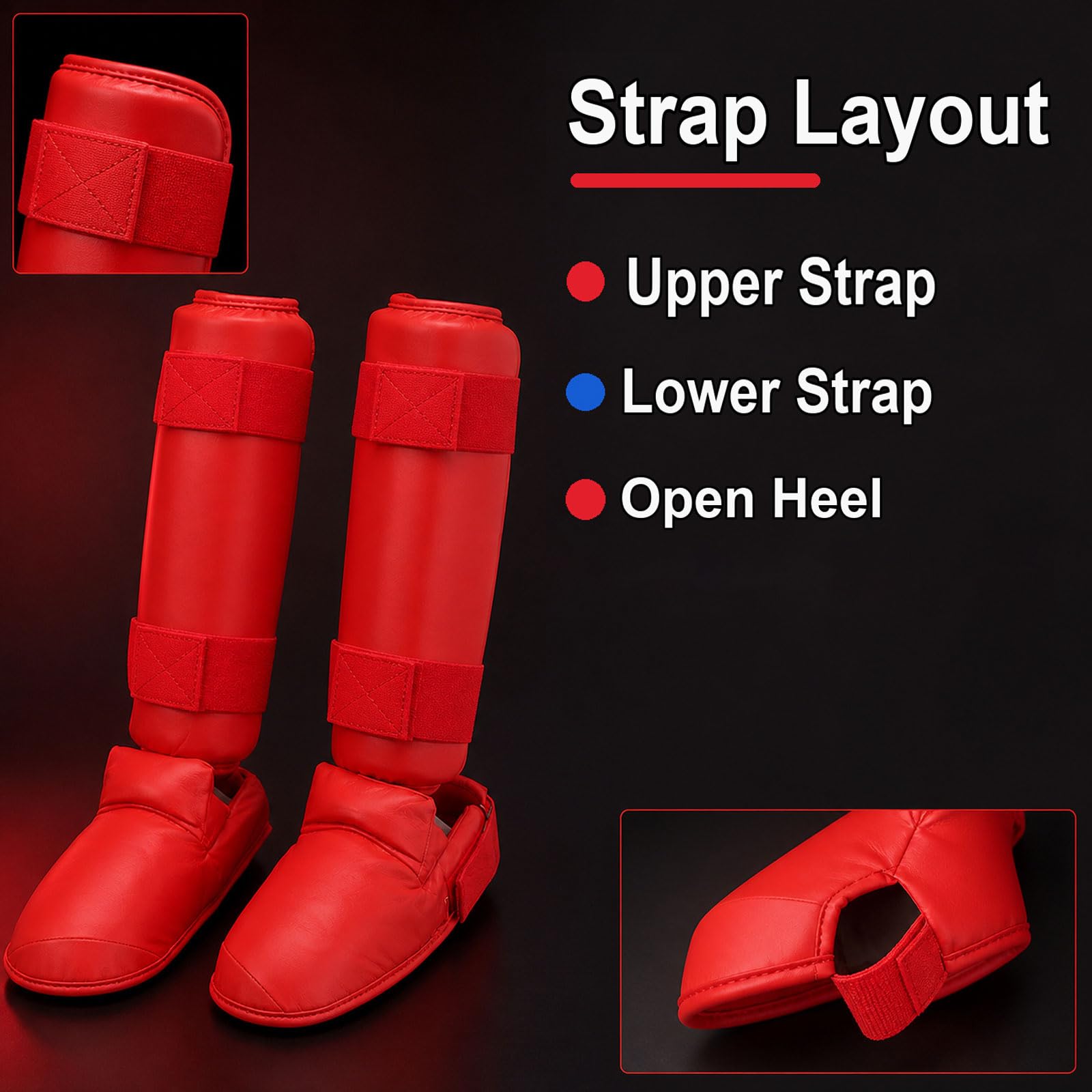 Piedi Protezione Shin Guard,Parastinchi Piedi Protezione Shin Guard,Parastinchi Karate,Regolabili,Comodo,Traspirante,per Muay Thai,Sport da Combattimento e Allenamento Quotidiano