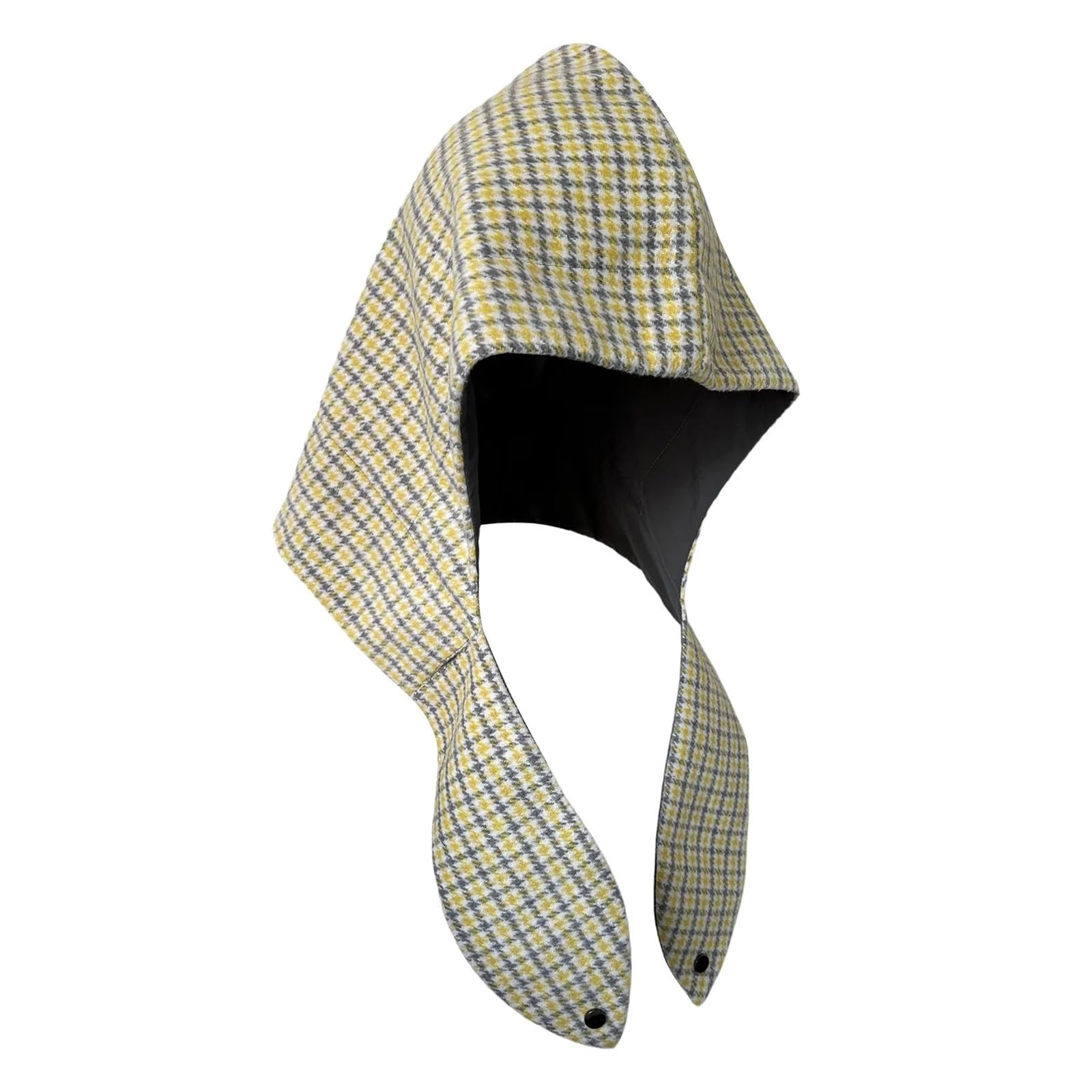 Bufanda con Capucha cálida for otoño e Invierno, Gorro de Cuadros Amarillo, pañuelo Integrado for la Cabeza para Esquí Correr