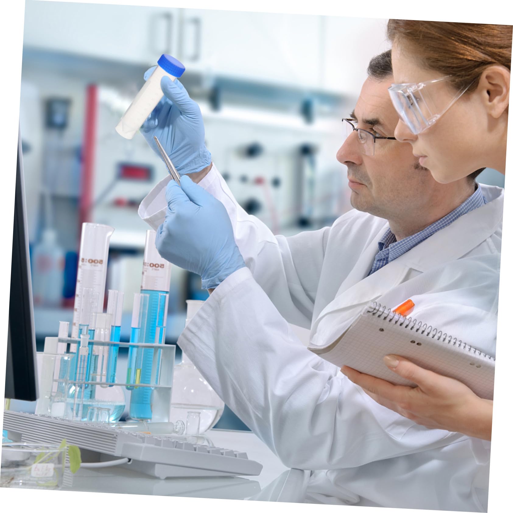 Anneome Zentrifugenröhrchen Freistehende Röhrchen 50ml aus Kunststoff 50 Stück mit Schraubverschluss Klare Skalierung und Hohe Transparenz Zufällige Farbe für Laborproben und Experimente