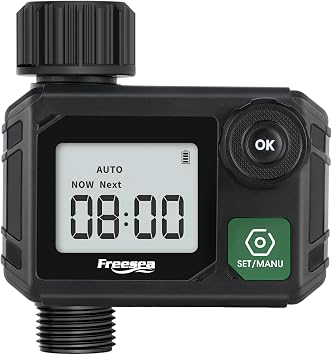 FREESEA Water Hose Timer Outdoor - Sprinkler Timer for Garden - Programmable Irrigation Timer with Manual Watering Rain Delay IP55 Waterproof for Faucet Lawn Yard