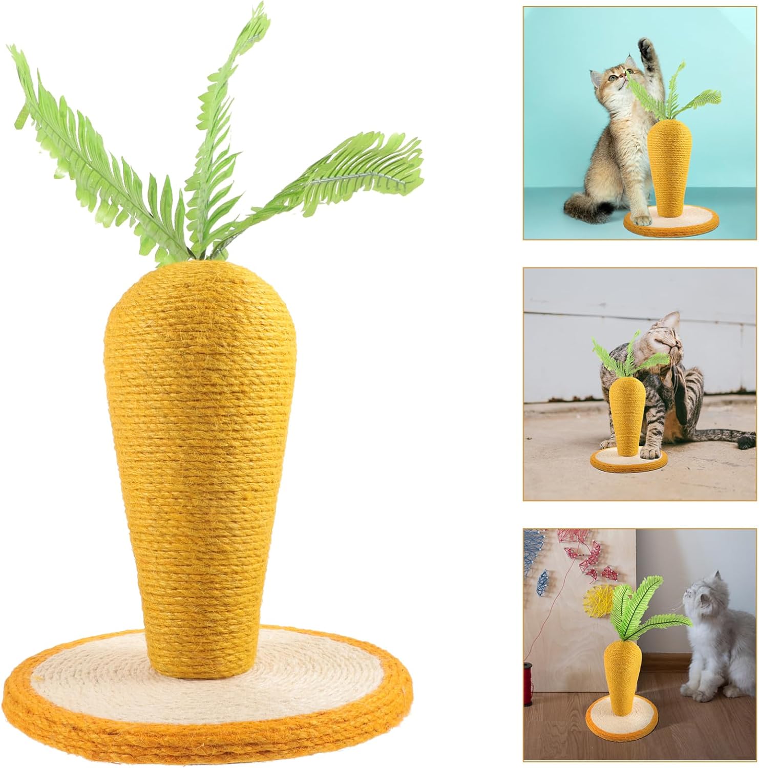 1Pc Carrot Shaped Cat Scratching Board Durable Claw Grinding Plaything for Cats Kittens Thickened Base Interactive Design for Indoor Use and Furniture Protection