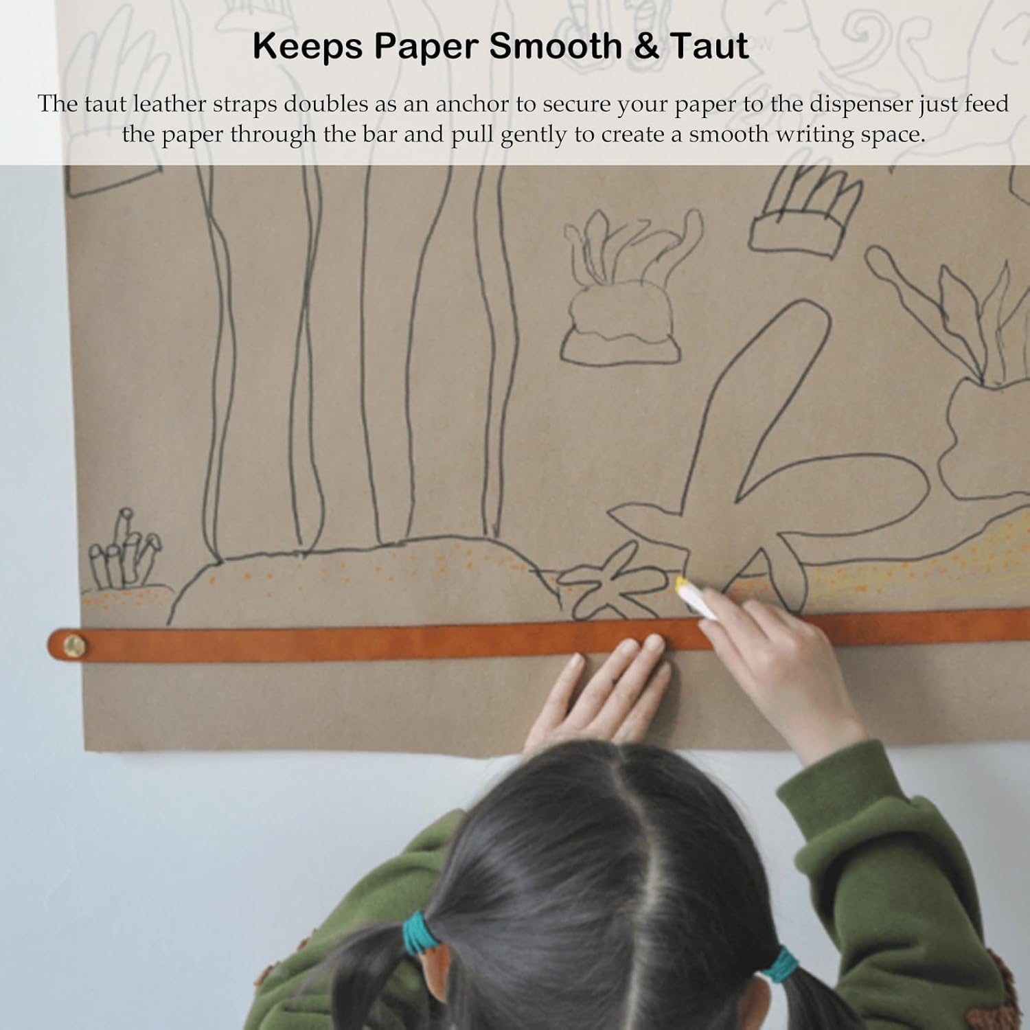 Dozownik rolek Kraft Dozownik papieru pakowego w rolkach, montowany na ścianie, wiszący dozownik papieru rzeźniczego, rolki papieru pakowego, do list artykułów spożywczych, list rzeczy do zrob