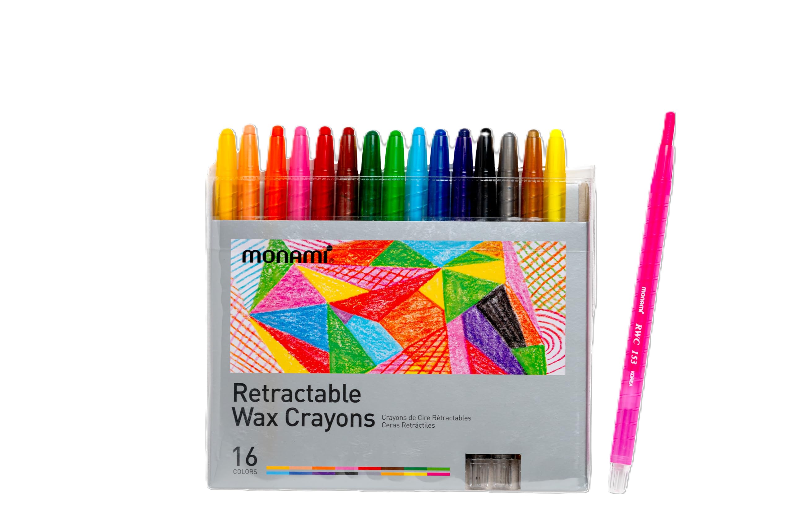 ミリオンCOLO　40㎝ ✖️40本 Monami CRA7935 Retractable Wax 16 Crayons, Multicolor : Amazon.co