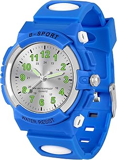 Kids Watch for Boys Girls Ages 4-15, Analog Quartz Watch with Soft TPU Band，30M Waterproof Outdoor Sports Watches，Learning Time Children Teenager Watches