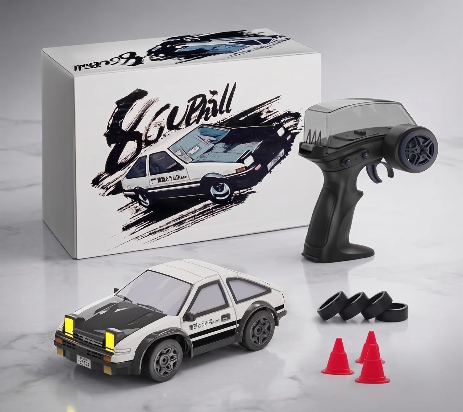 1/64 RC Drifting Racing Vehicle | 2.4GHz Remote Control Drift Car with LED Lights | Mini High-Speed Rechargeable Sports Car Toy for Kids, Boys & Girls (RC Rapid)-image-32